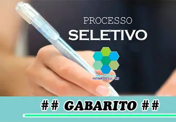 Divulgado o gabarito preliminar da prova objetiva do Processo Seletivo da Prefeitura de Fátima do Sul